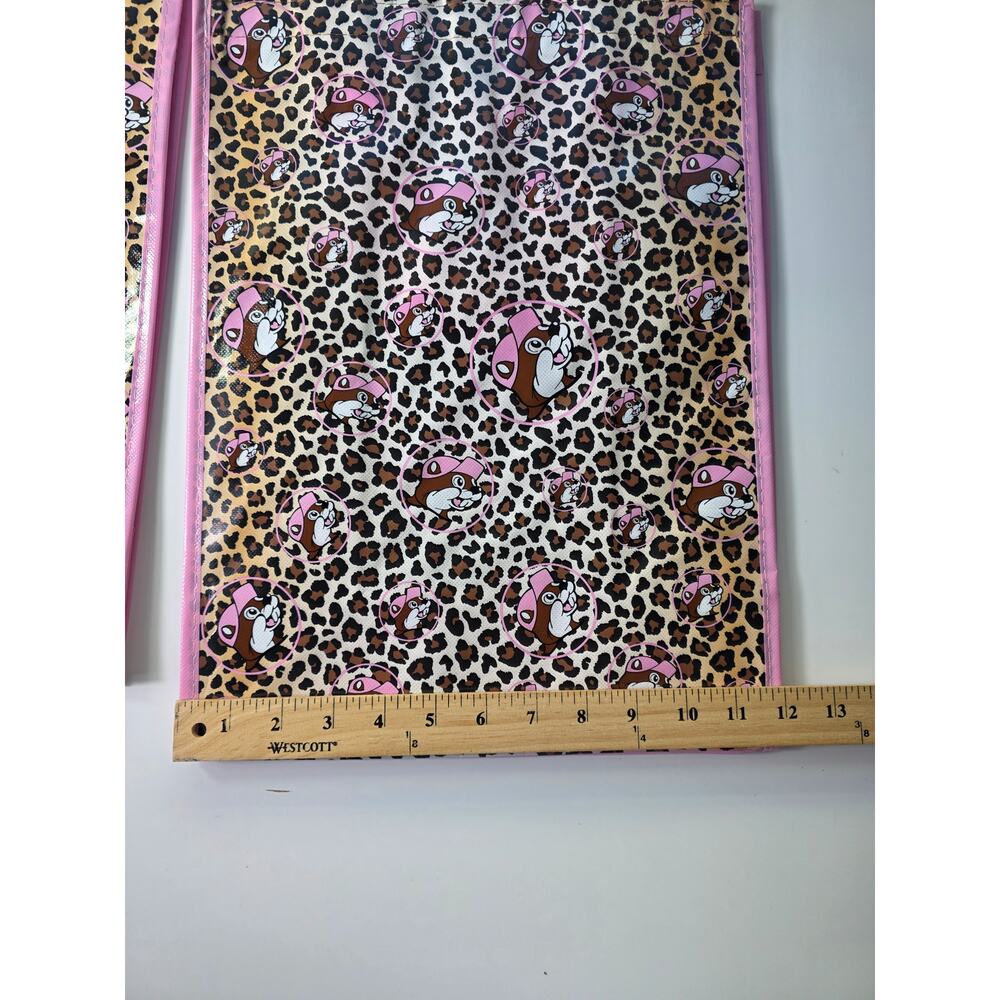 Set of 2- BUC-EE'S Pink Leopard Print NEW Reusable Tote Grocery Bag - NWT - Picture 5 of 9